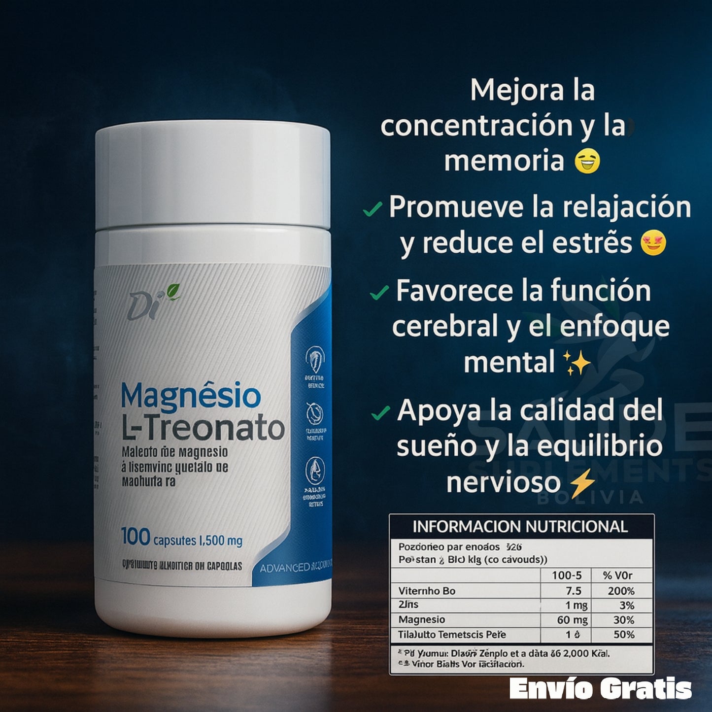 Magnesio L-Treonato – Claridad Mental y Bienestar Cognitivo
